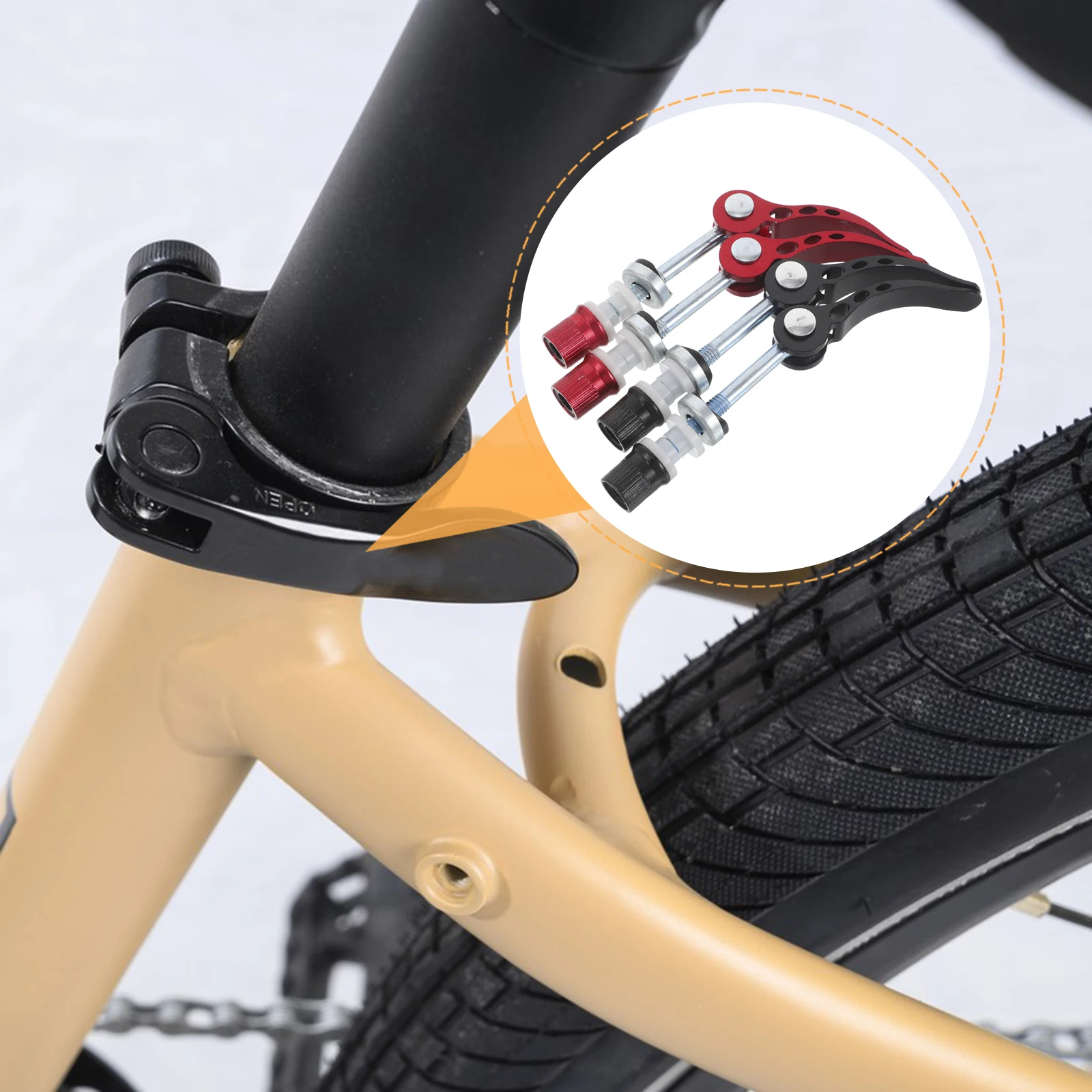 

4 Pcs Bicycle Quick Release Lever Bike Saddle Pin Seatpost Lock Locking Tube Adjustable Clamp Bolt