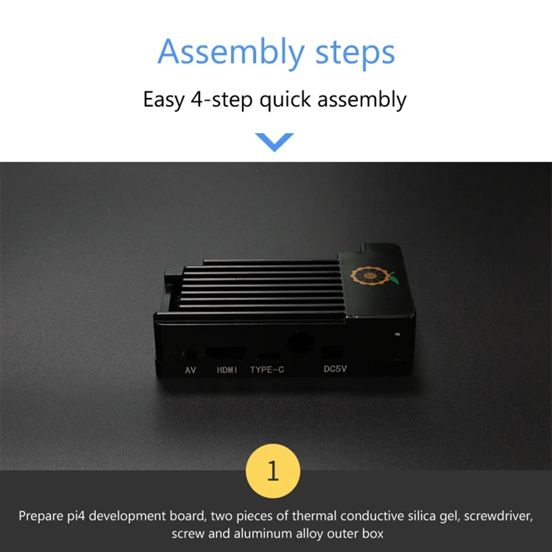 For Orange Pi 4/4B Aluminum Alloy Protective Case+Thermal Conductive Adhesive For Orange Pi Development Board Shell