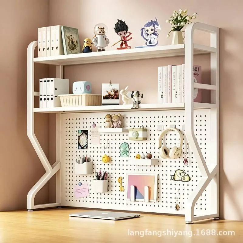 Bookshelf Desktop Shelf Hole Board Student Computer Desk Simple Desk Shelf Household Multi-layer Storage Shelf