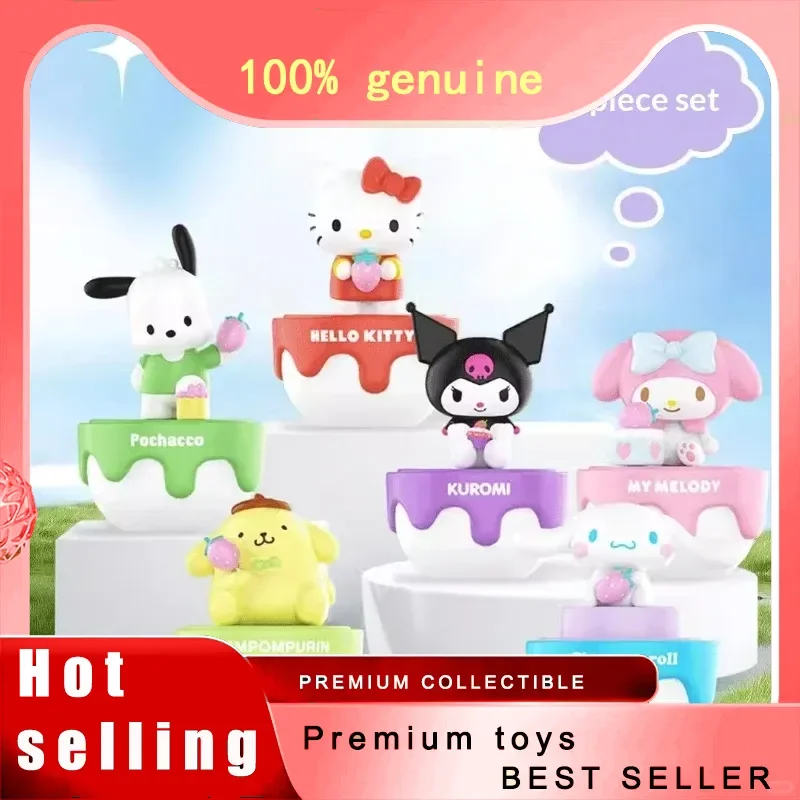 

Sanrio Strawberry Cake Surprise Blind Box Kuromi My Melody Cute Plush Doll Figure Kawaii Collectible Art Toy Mystery Box For Fan