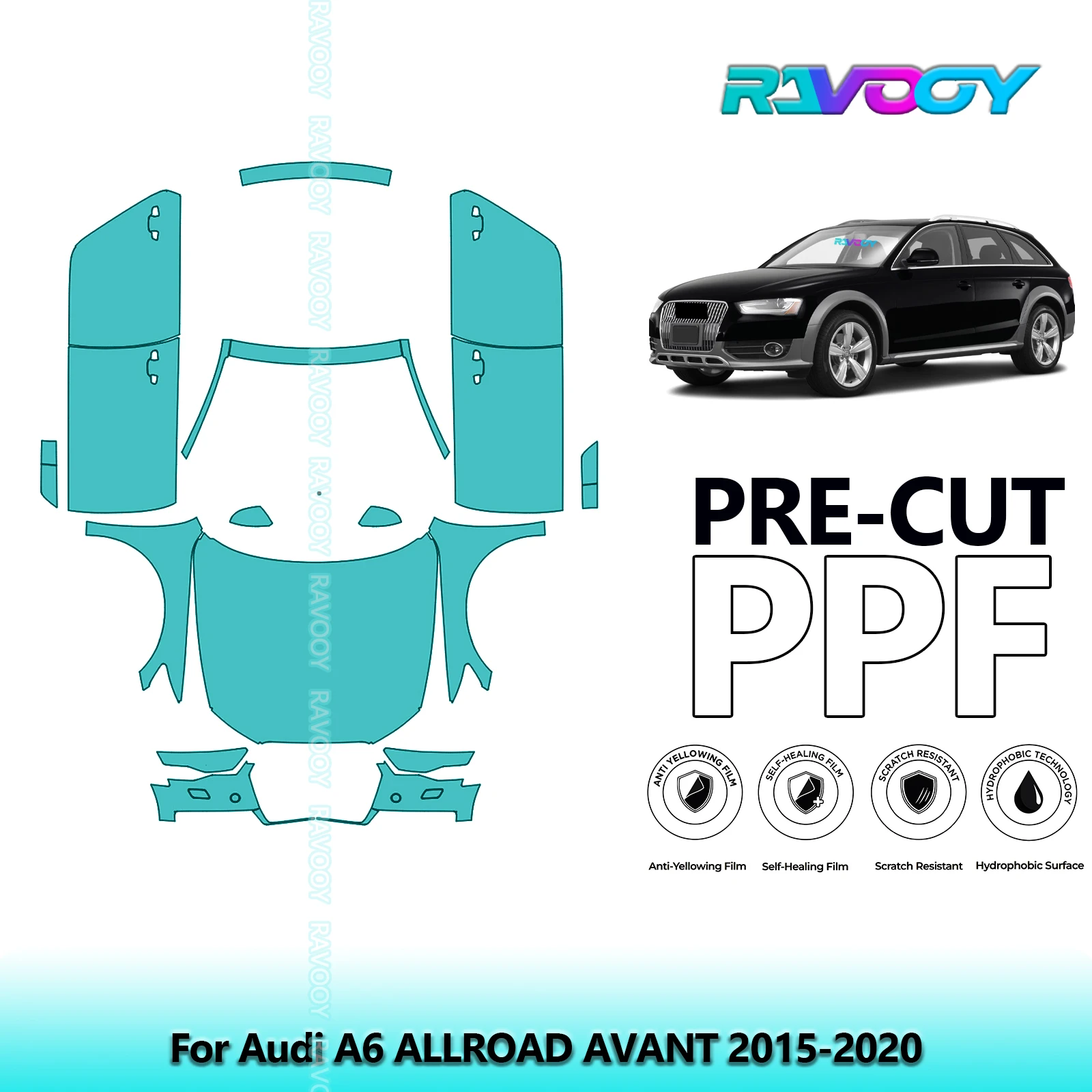 

Car Front Kit+Doors Clear Bra Precut PPF Paint Protection Film For Audi A6 ALLROAD AVANT 2015-2020