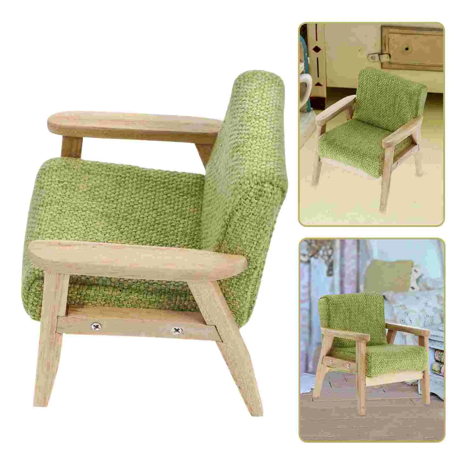 Dolls Kitchen Decoration Dollhouse Sofa Miniature Scene Couch Model Victorian Bench Chair