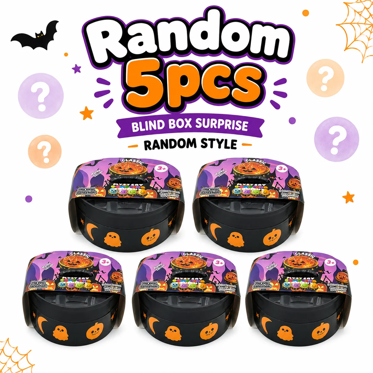 Zufällige Halloween-Teigtaschen-Squishies 1-5 Stück Blindbox Bunte Kunstlebensmittel Langsam Rückfedernde Quetsch-Sensorik-Fidgets zur Stresslinderung Dekoration – Detail 4
