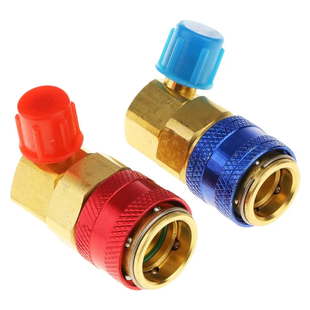 1 Pair R-134A A/C HV Connector QUICK COUPLER Adapter High&Low 1/4'' SAE