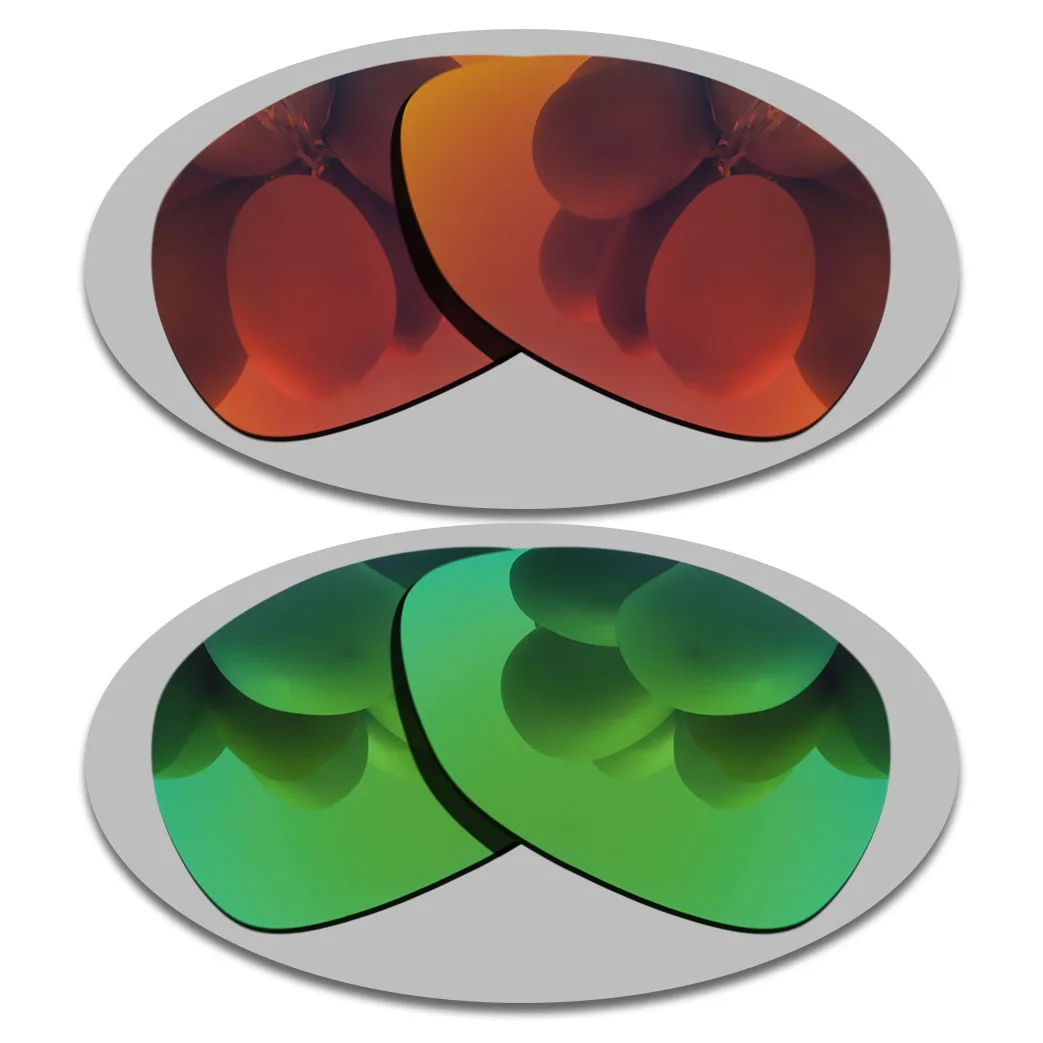 

Fire Red&Green Lenses Replacement For-Oakley Feedback Polarized Sunglasses