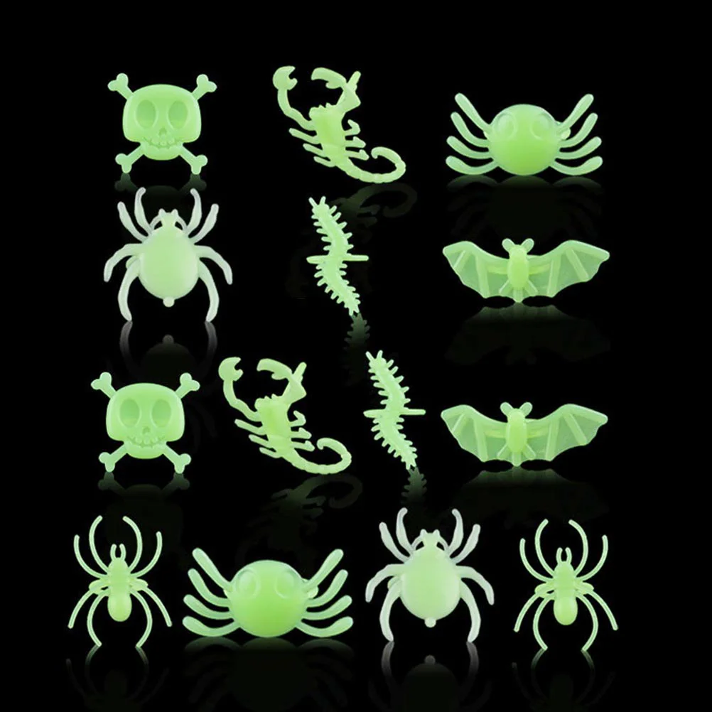 24 Pcs Light up Ring Toys Glow The Dark Rings Props Spider M Glowing Halloween Finger