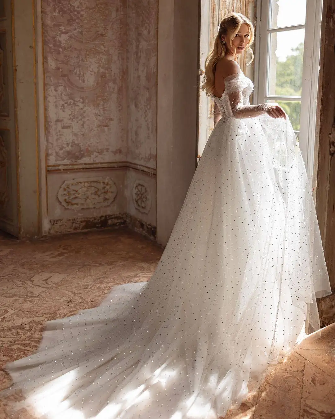 Robe de Mariée Trapèze Sans Bretelles, Magnifique, Longueur au Sol, Dos aux, Sur Mesure