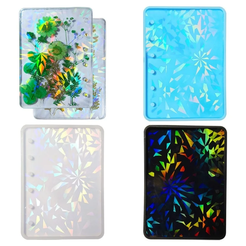 DIY Holographic Crystal Notebook Cover Silicone Mold Loose Leaf Handmade Jewelry Decoration Pendant Cake Baking Resin Mold Craft