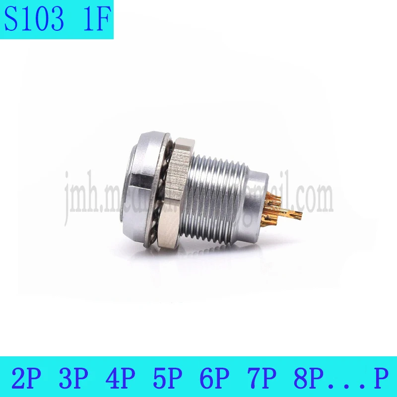 

103 M14 1F 2 3 4 5 6 7 8 12Pin Aviation Metal With Two Nuts All Inside And Outside The Chassis Can Fixed Socket Connector