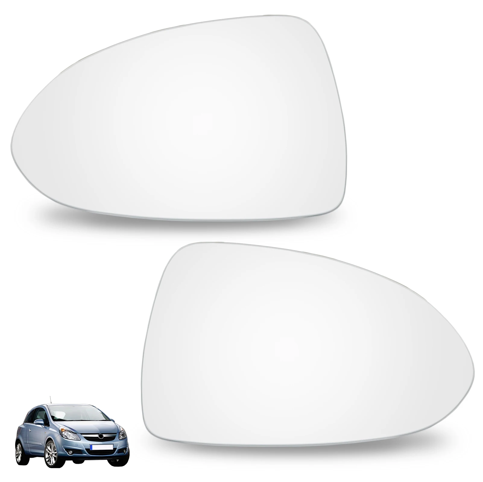 For Opel Vauxhall Corsa Mk3 D 2006-2014 Mk4 E 2014-2019 Left Right Side Wing Mirror Glass  Exterior Rearview No Base Replacement