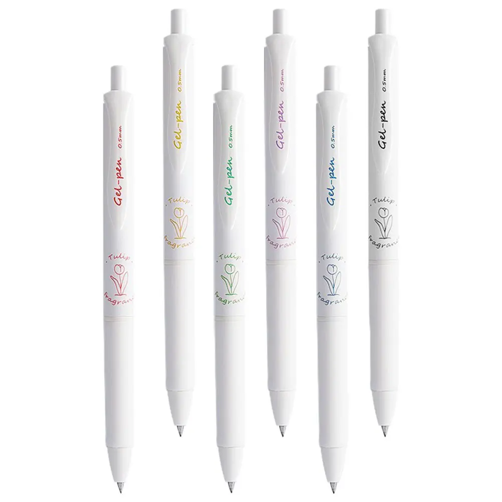 

6 Pcs Neutral Pen Ink Kawaii Stationery Cute Pens School Writing Press Novelty