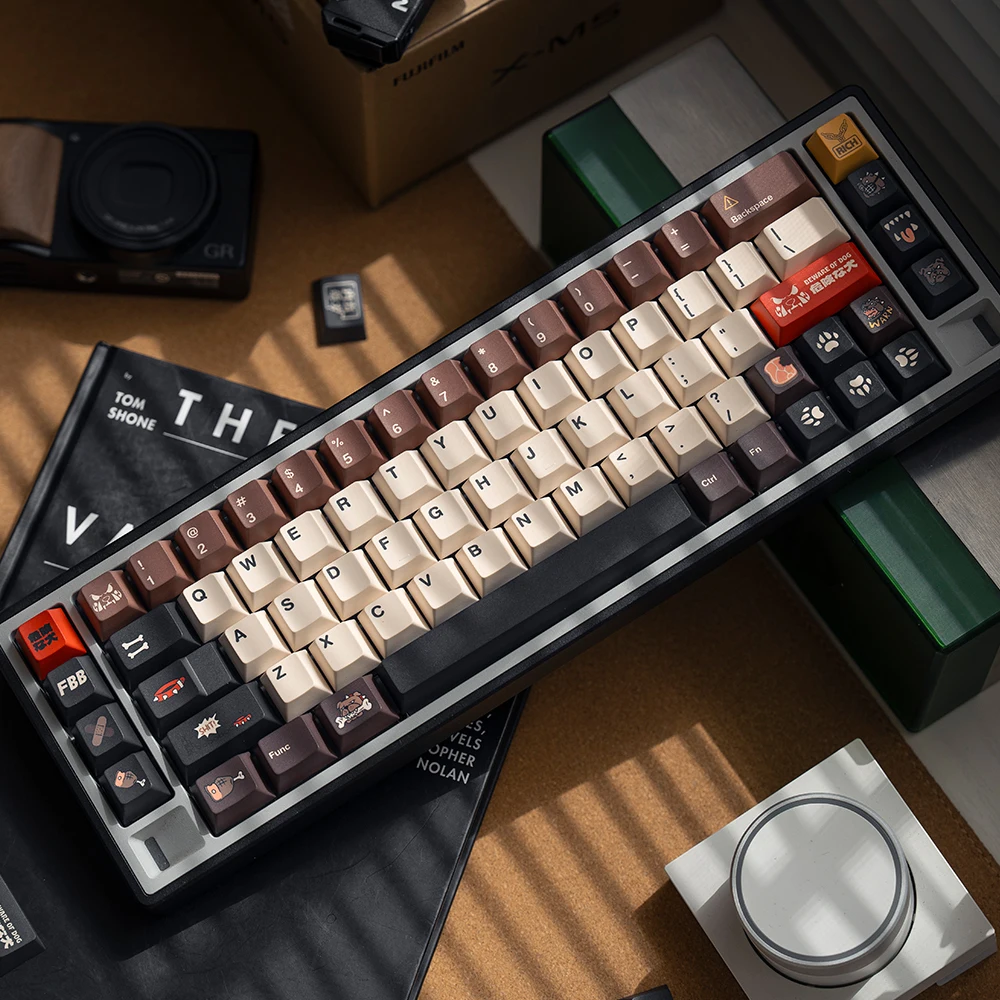 

Колпачки для клавиш FBB «Остерегайтесь собак», милый американский мультфильм, сублимация из ПБТ для вишневого профиля, механические колпачки для клавиш, толщина 1,7 мм