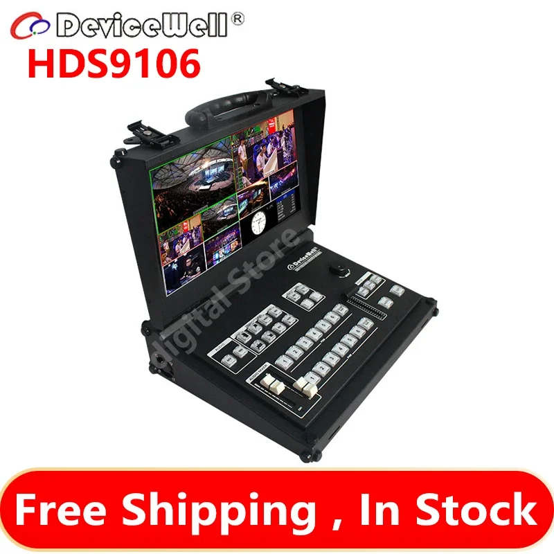 

DeviceWell HDS9106 Mini 6 channel Guide Switcher Portable Media Live Broadcasts Video 11.6" Screen Monitor vs AVMatrix PVS0613U