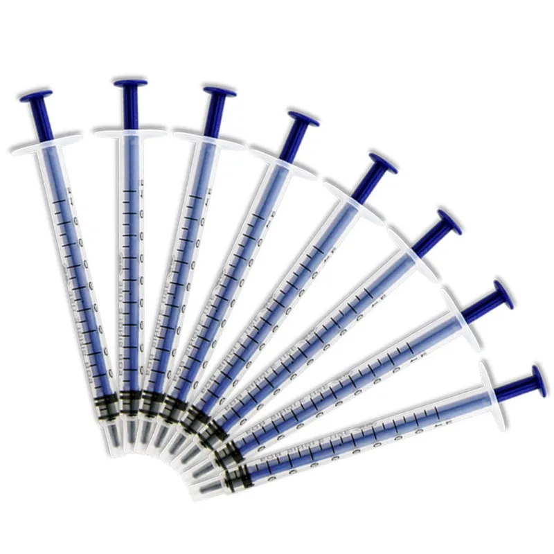 5-100Pcs 1ML Plastic Syringes Cubs Measuring Nutrient Hydroponic Epoxy Resin Sampler Individual Packaging With Cover Measuring