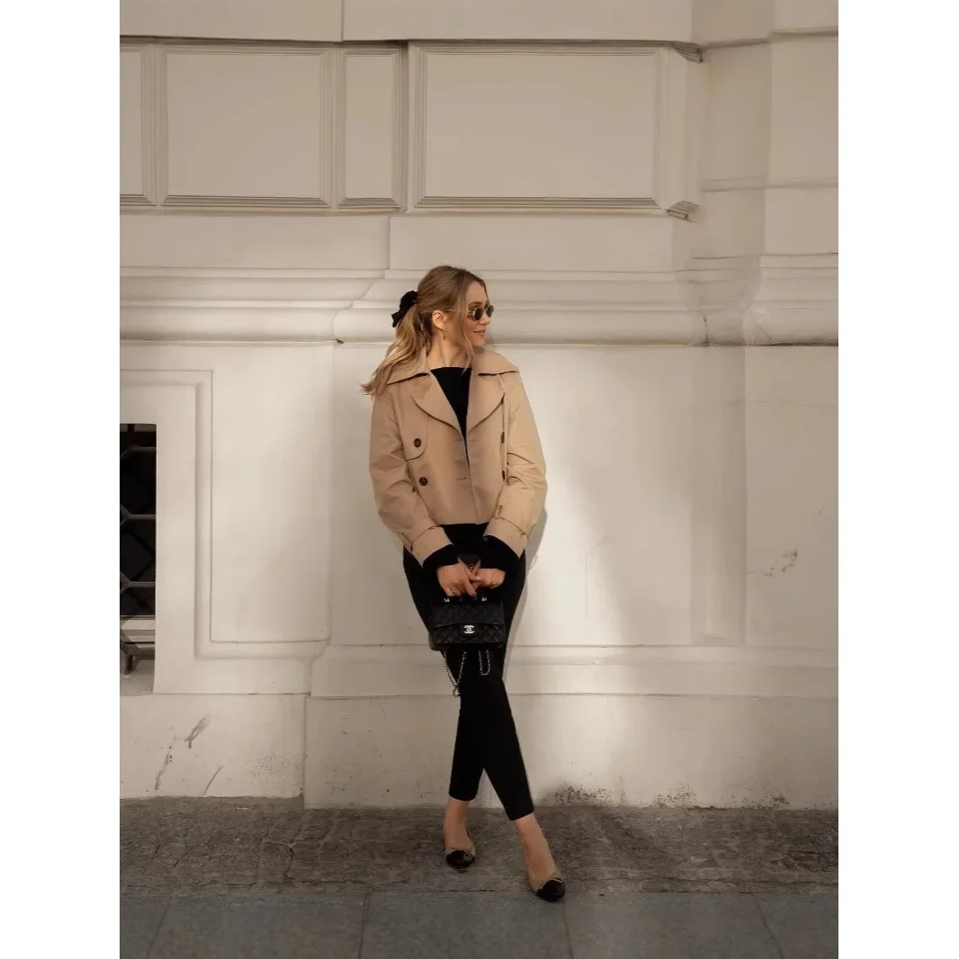 spring New Fashion Simple Versatile Casual Short Style Jacket Coat Women's Outerwear Compact Design No-Pocket Regular Fit Jacket