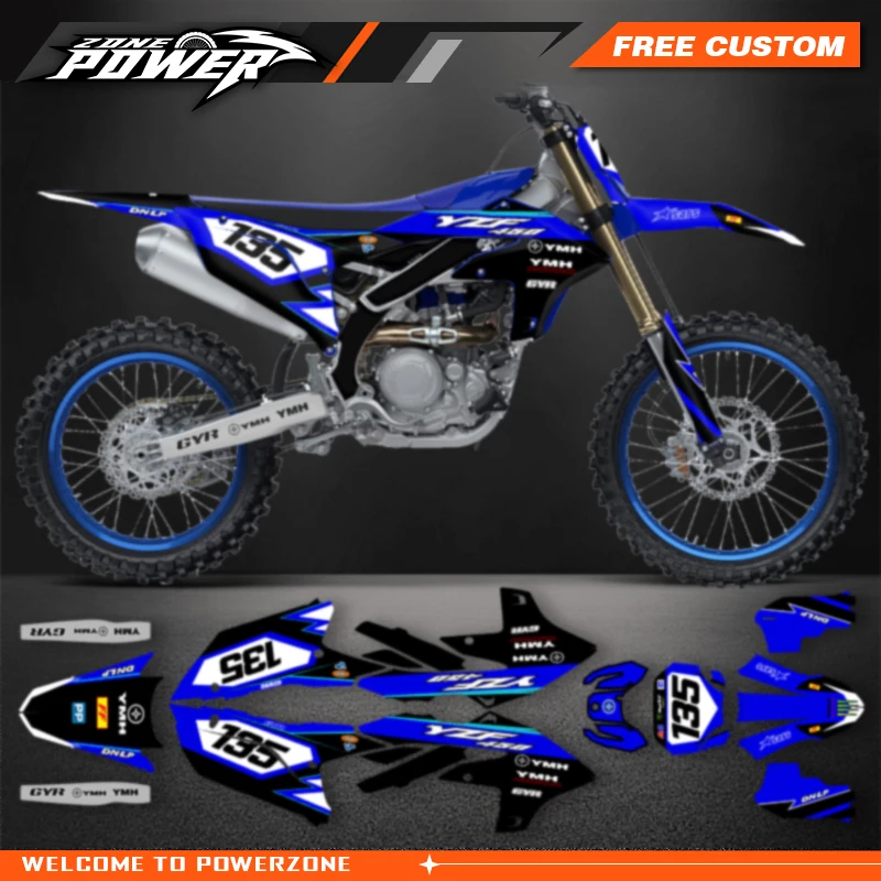 Powerzone نمط جديد لياماها YZF450 2023 2024 2025 YZF250 2024 2025 2026 دراجة نارية هدية الرسومات الشارات ملصق أطقم 01