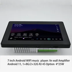 新しい7インチアンドロイド11スマートホーム背景音楽パネルステレオサウンドGoogle Play youtube wifi bluetoothオーディオでウォールアンプ