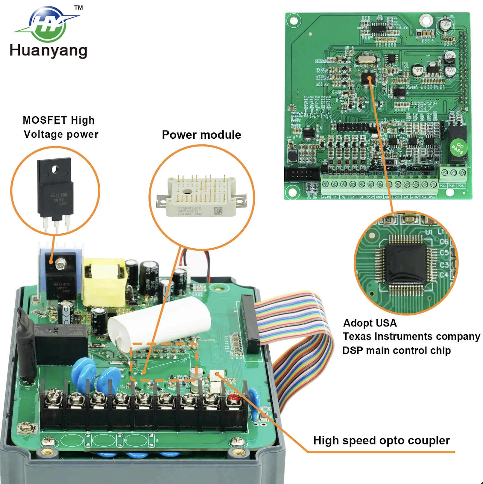 

Huanyang FC Series 220v 380V 2.2kw 1.5kw 0.75kw 400Hz Inverter CNC spindle motor speed control VFD Variable Frequency Drive