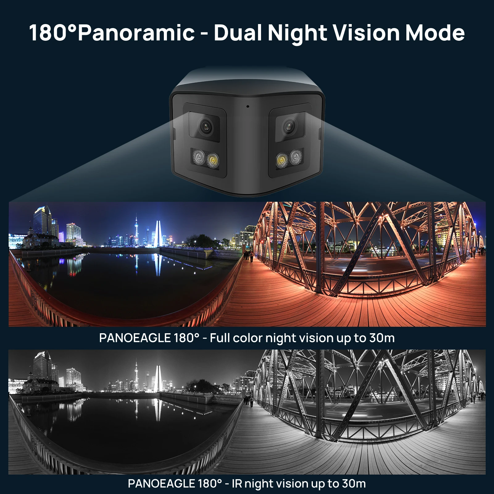 VIKYLIN 4MP 4mm Dual Lens 180 Panoramic IP Camera Two-way Audio Network Video Recorder Kit Motion Detection CCTV Security System