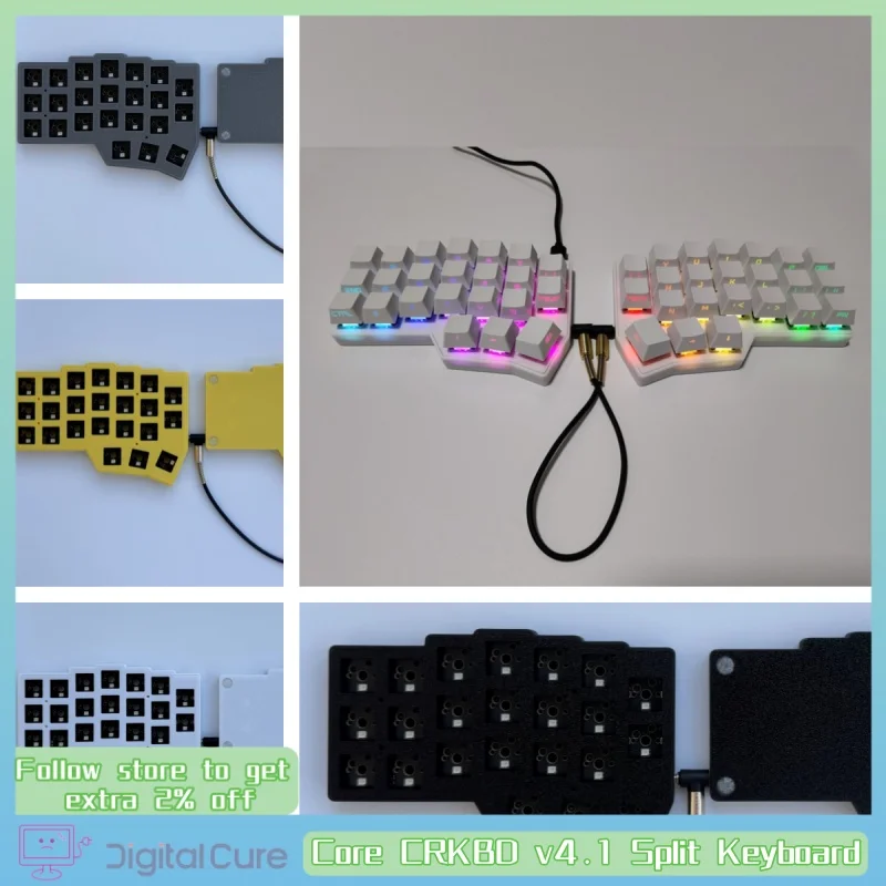 

Core Crkbd V4.1 Split Keyboard Kit Qmk Vial Change Keys Custom Cherry Rgb Hot Plug Ergonomic Customization Mechanical Keyboard