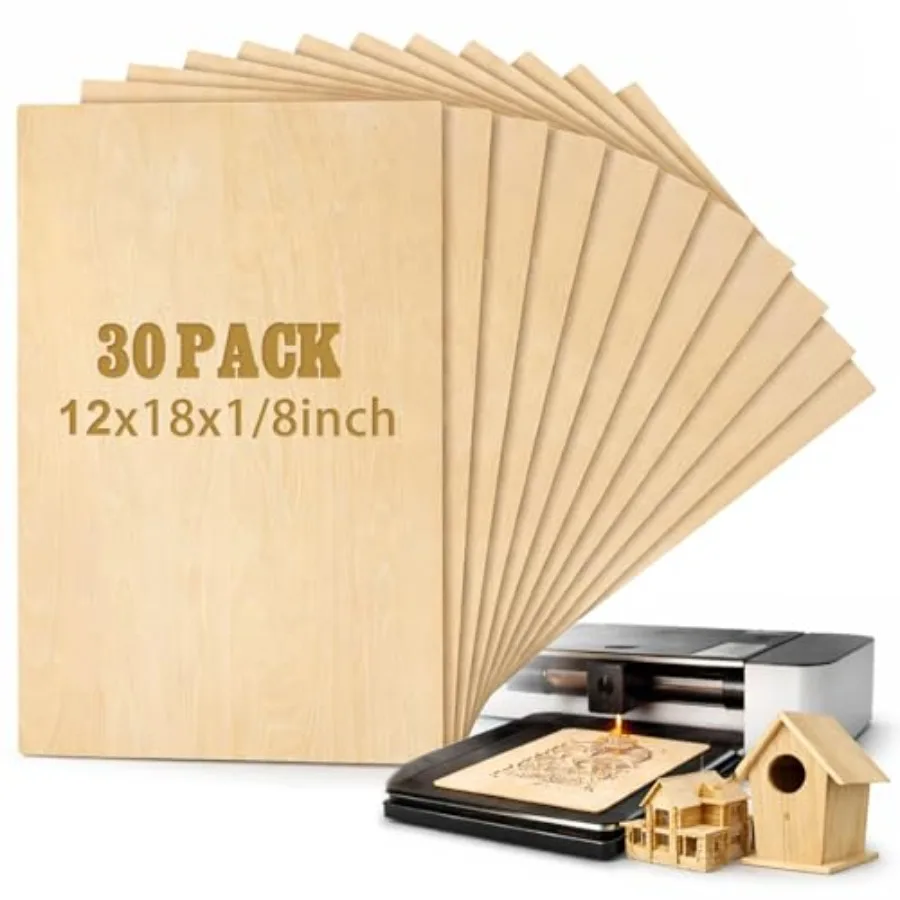 Pcs 1/8" Basswood Craft Sheets 3mm Plywood Board Wood Thin Sheets for Arts Crafts Woodworking Scroll Sawing Projects Painting D