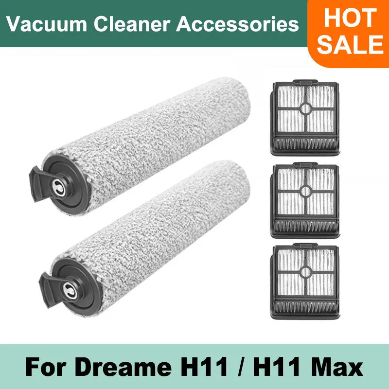 Roller Brush Hepa Filter For Dreame H11 / H11 Max Wet and Dry Vacuum Cleaner Spare Parts Accessories Replacement Kits For Home