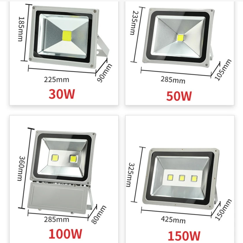 LED Flood light 10w 20w 30w 50w lamp IP65 Waterproof DC12v Outdoor wall Spotlight Garden landscape 12v Led floodlight