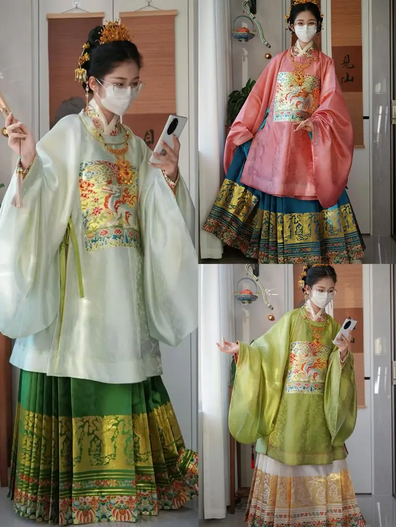 

Блузка Xiaozhi с круглым воротником и широким отворотом в стиле Yangjia Hanfu, традиционная, свободного кроя, весна-лето, из полиэфирного волокна