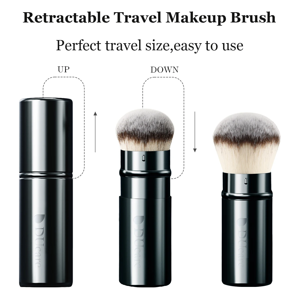DUcare Retactable Foundation Brush Flat Top Brush Synthetic Professional Makeup Blush Brush Liquid Face Powder Makeup Tools