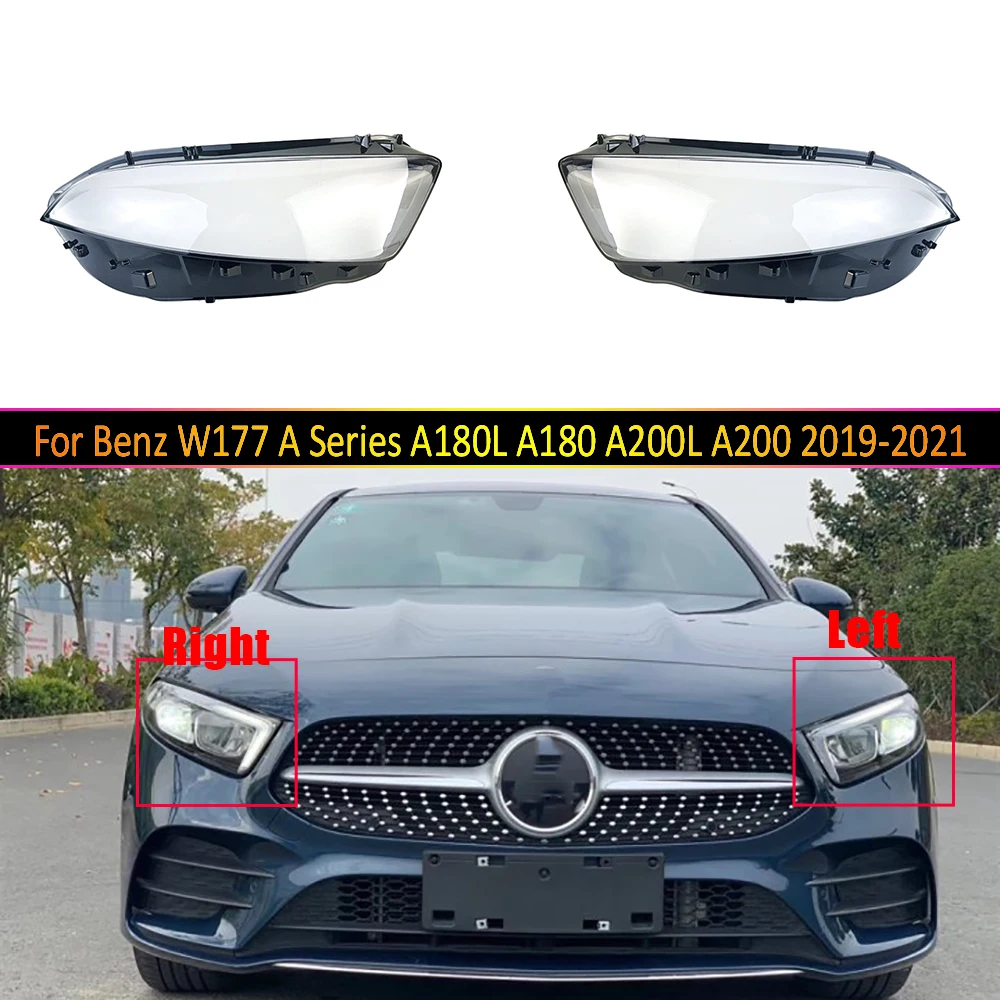 

Headlamp Lens For Mercedes-Benz W177 A Series A180L A180 A200L A200 2019-2021 Headlight Cover Replacement Car Light Auto Shell