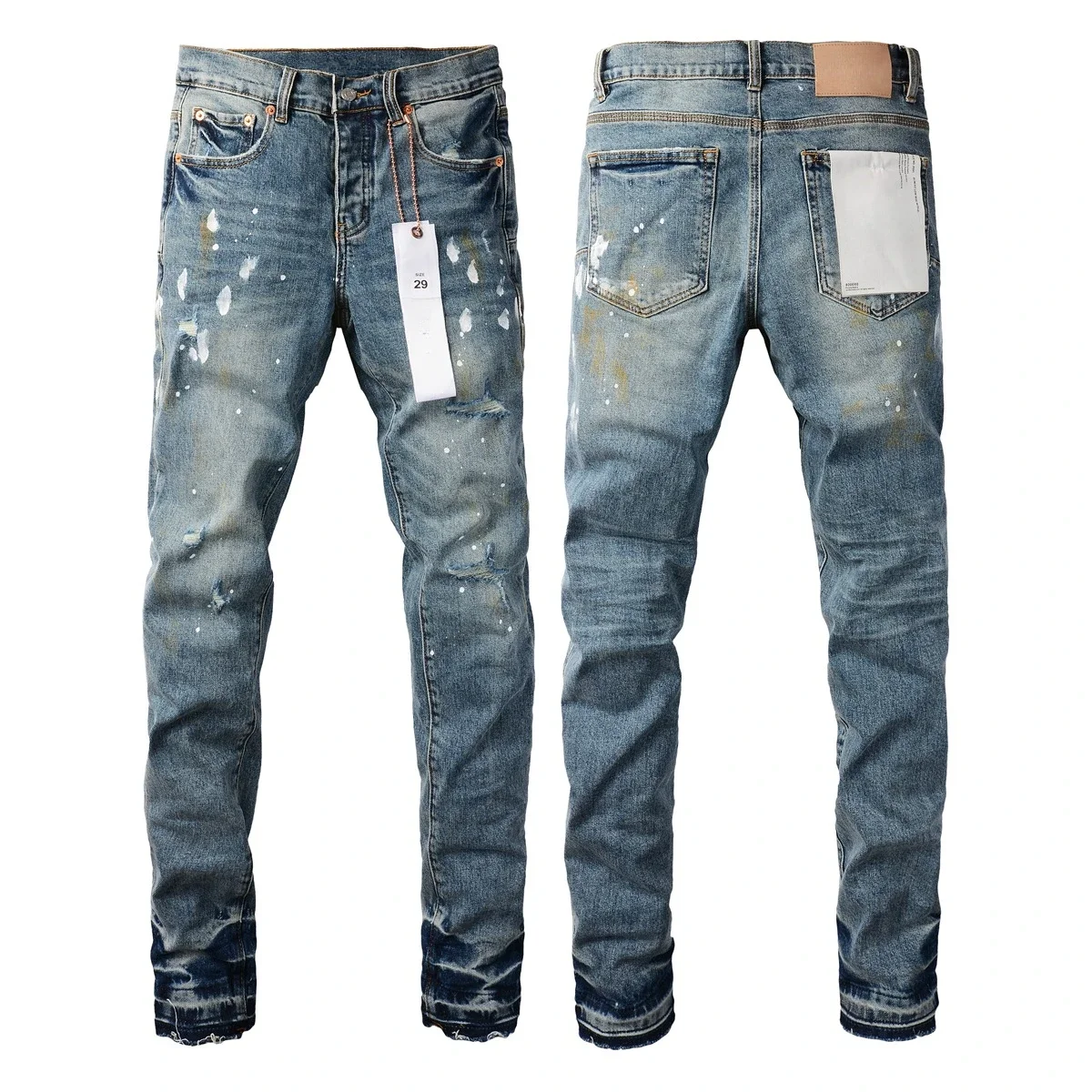 

Jeans For Men 2024 New Spring/Summer American Style Paint Splatter Distressed Denim High Quality Classic Design Runway Fashion