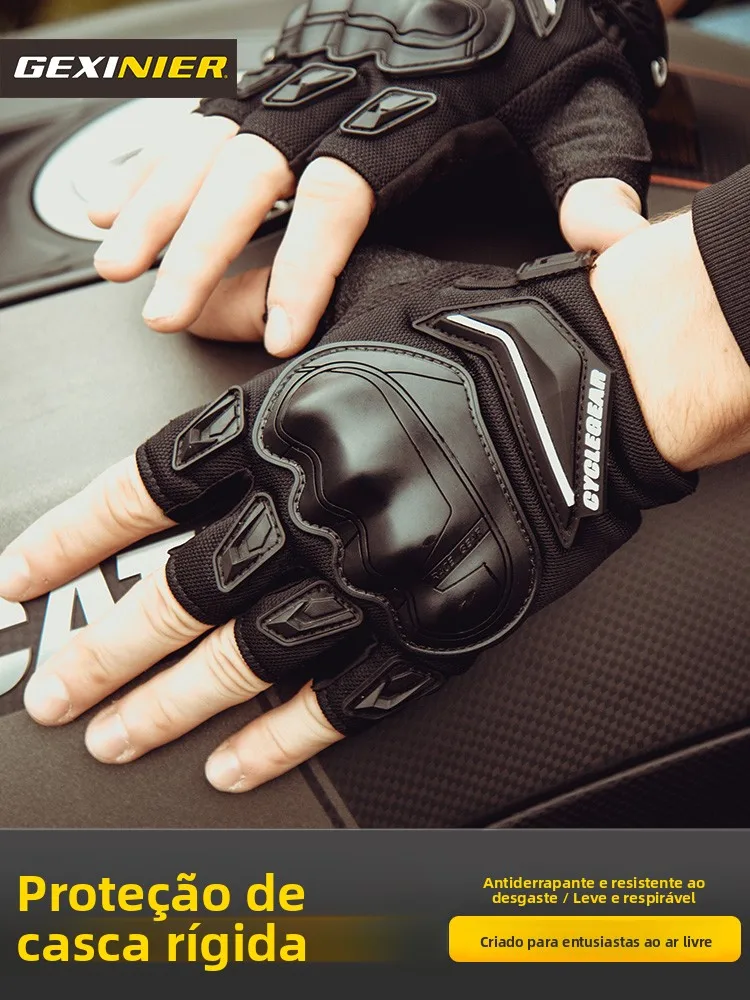 メンズサマーバイクレーシングタクティカルハーフフィンガーグローブアウトドアサイクリングスポーツフィットネス滑り止め釣り日焼け止め