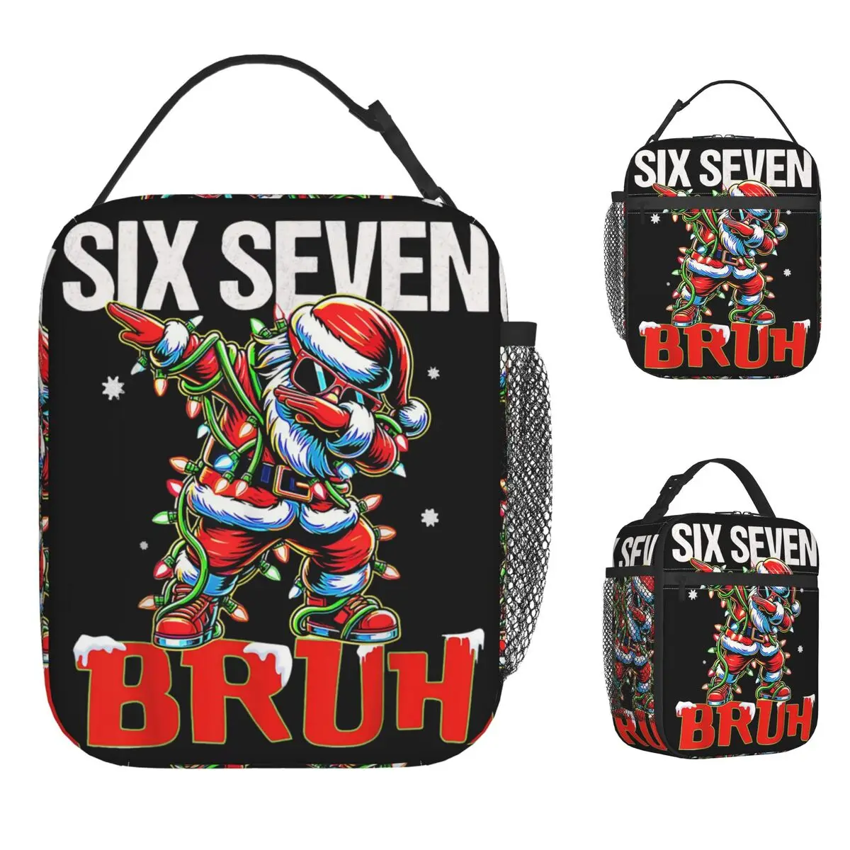

Термосумка-ланчбокс 67 Six Seven Burh Santa Christmas 6 7 Meme, портативная, дизайнерская, для школы, из ткани Оксфорд