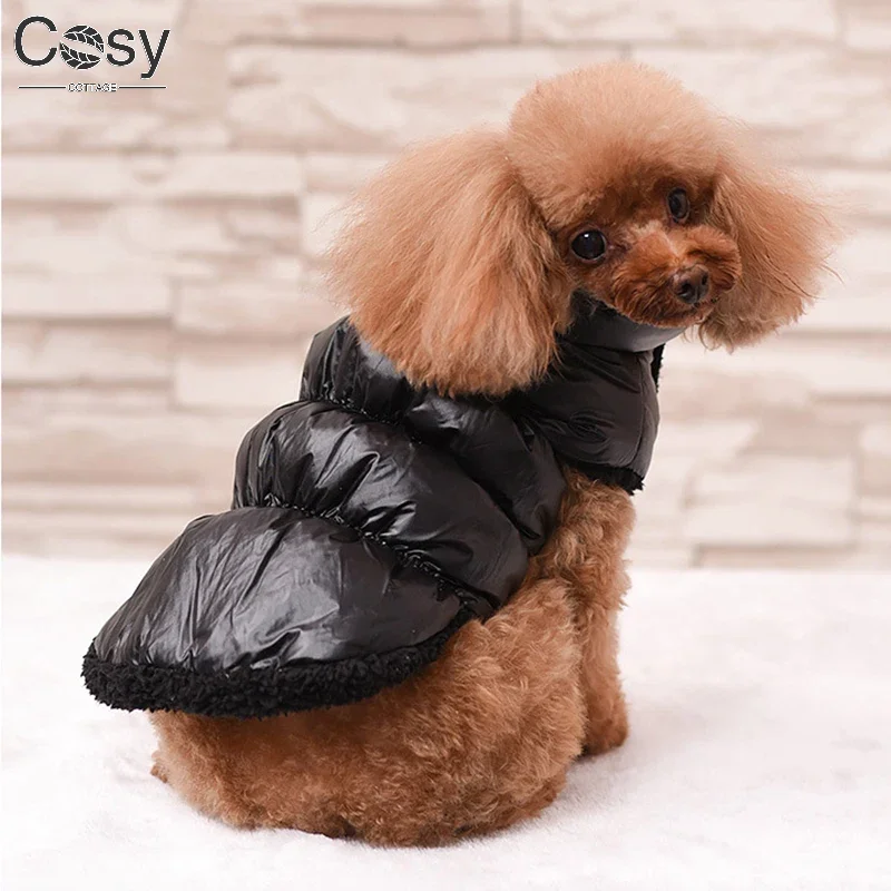 XS-3XL Pet Dog Down Jacket, Winter Down Coat for Puppy, Fleece Warm Inside Candy Color Pet Down Warm Coat Small Dog Down Clothes