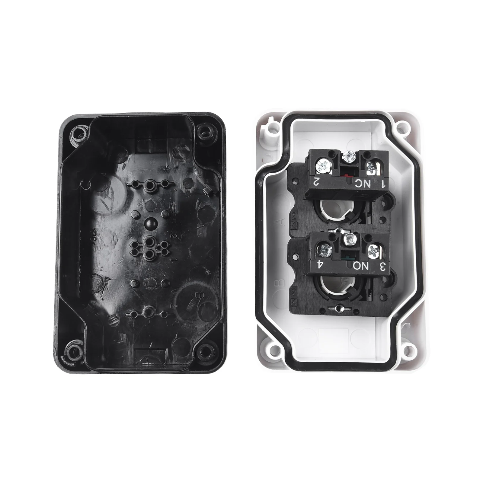 

Push Button Station Switch ABS Brushless Motor IP67 Waterproof With Box 22mm Mounting Hole Momentary Reset White+Black+Red+Green