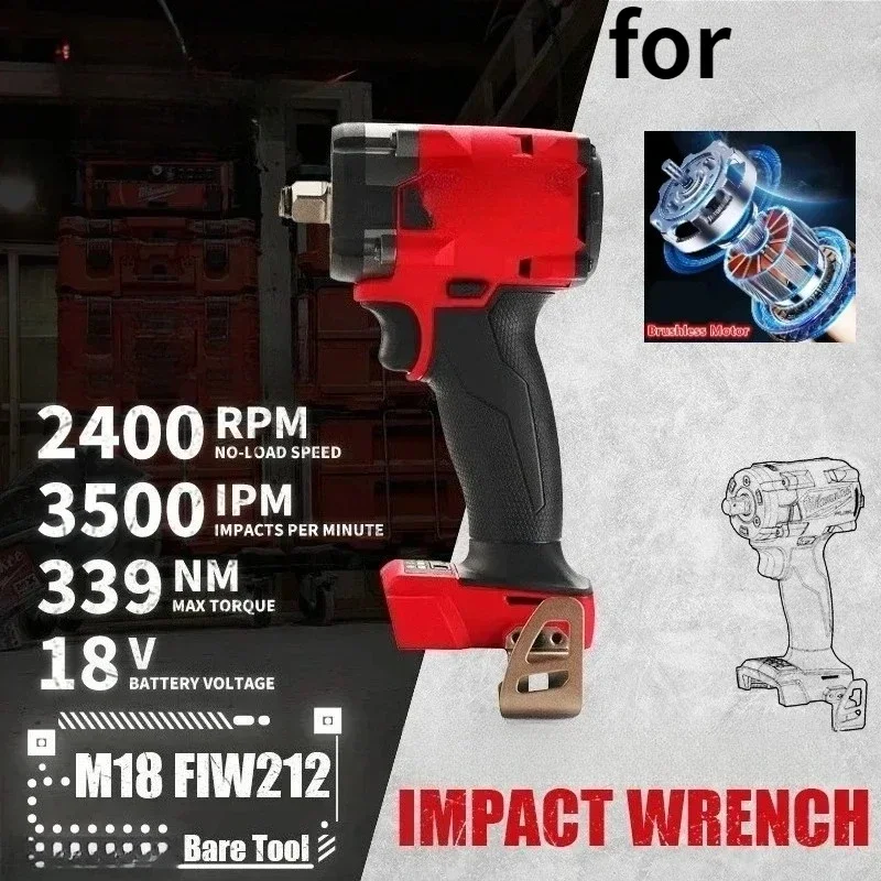 Pro rázový utahovák M18 18V Milwaukee FIW212 s lithiovou baterií | Všeobecné nářadí pro údržbu automobilů a domácích spotřebičů - náhled 4