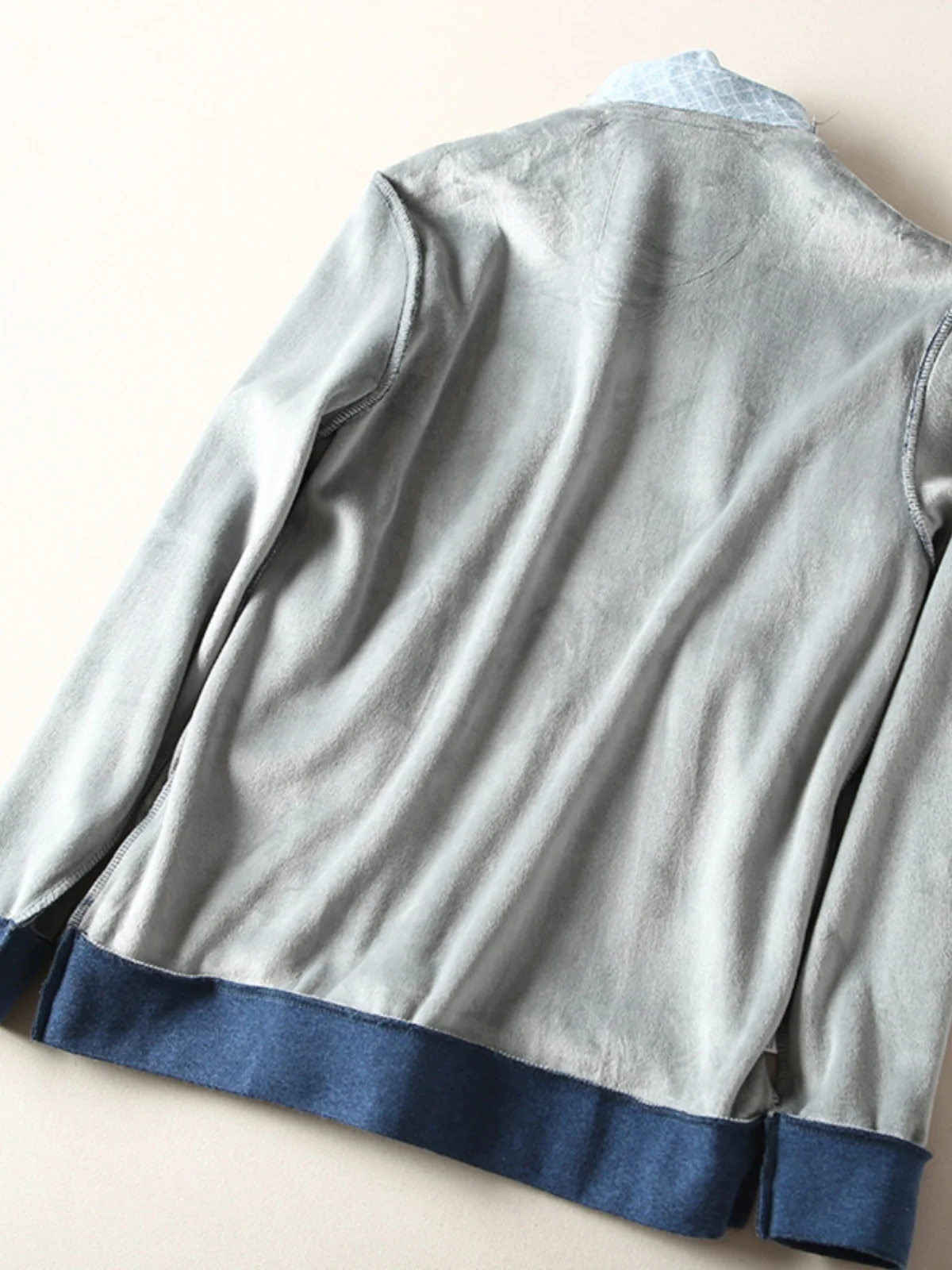 الرجال Thiened Fce اصطف irt طوق وهمية قطعتين قمة دافئة سهلة الرعاية لا بيلينغ الخريف الشتاء Faion الحضرية Sle متماسكة...