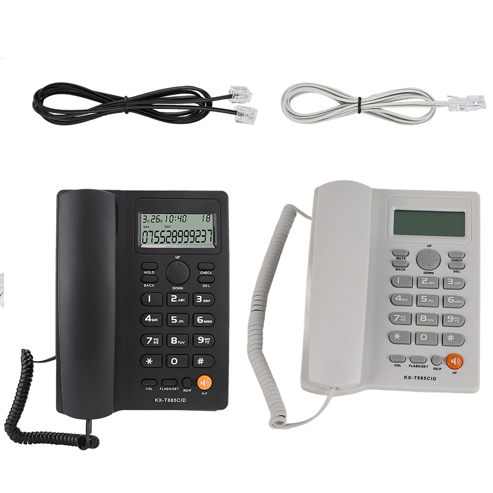 Universal Premium Caller ID Telephone Wired Phone Handsfree Calling Landline Phone English Conference Call for Home Office Hotel