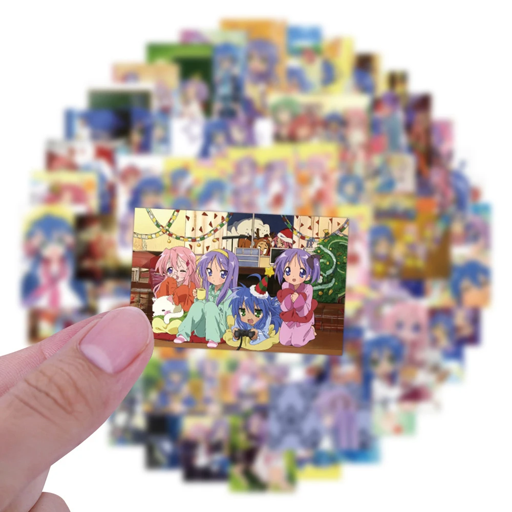 10/30/80 قطعة مضحك أنيمي محظوظ ستار ملصقات DIY بها بنفسك الهاتف المحمول الأمتعة لطيف الكرتون فتاة ايزومي كوناتا تاكارا ميوكي الشارات حزمة