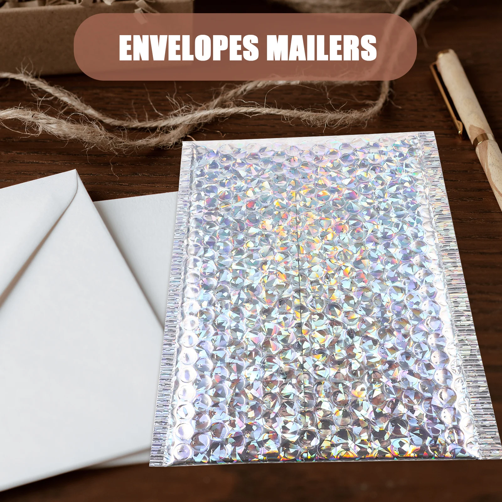 20 قطعة فقاعة الليزر البريدية الذاتي ختم لاصق أكياس الشحن الصغيرة مبطن المغلف التعبئة والتغليف أكياس بريد مغلف مبطن