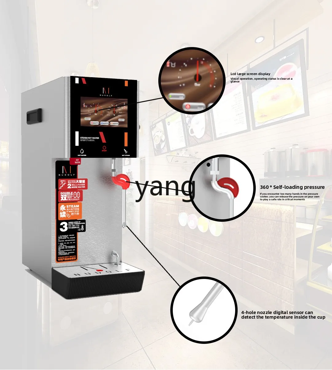 LMM Commercial Milk Foaming Machine Coffee Shop Steam Milk Foaming Machine