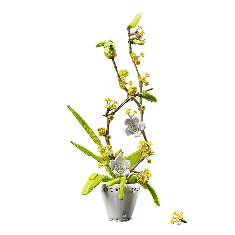 Osmanthus Succulents Potted Plants Trend Home Decoration Building Blocks Flower Toys Children Adult Giftss