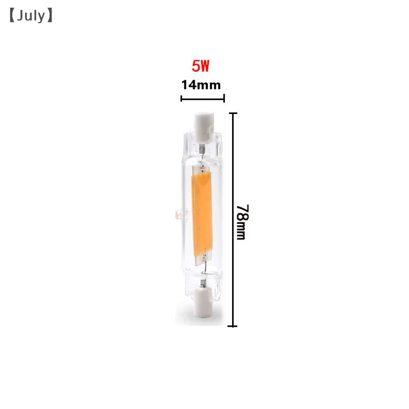R7S LED หลอดแก้ว COB หลอดไฟ 78 มม.118 มม.5/10/20W R7S ข้าวโพดโคมไฟเปลี่ยนหลอดฮาโลเจน AC 110V 220V