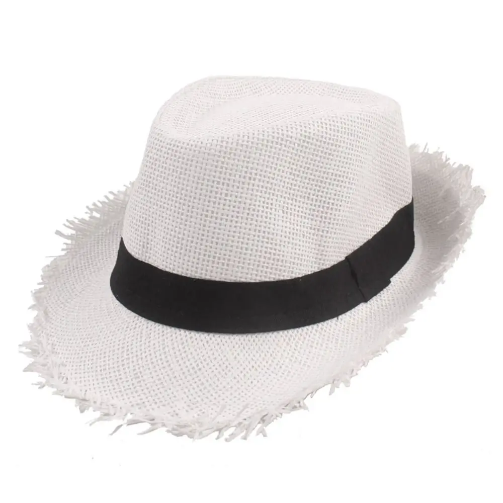 Mens Straw Trilby Sun Hat Ladies Womens Summer Panama Designer Fedora Beach Caps