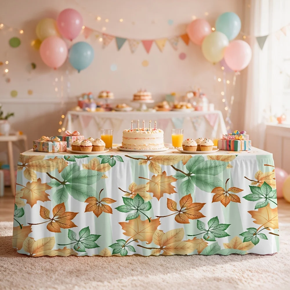Autumn maple leaf printed tablecloth tablecloth, suitable for birthday parties and indoor/outdoor festivals celebrations