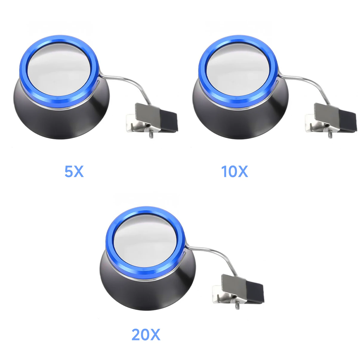 5X 10X 20X Eyeglass Magnifier Clip-On Eye Loupe Magnifying Lens Portable Eyepiece Process Operation Watchmakers Repair Tool