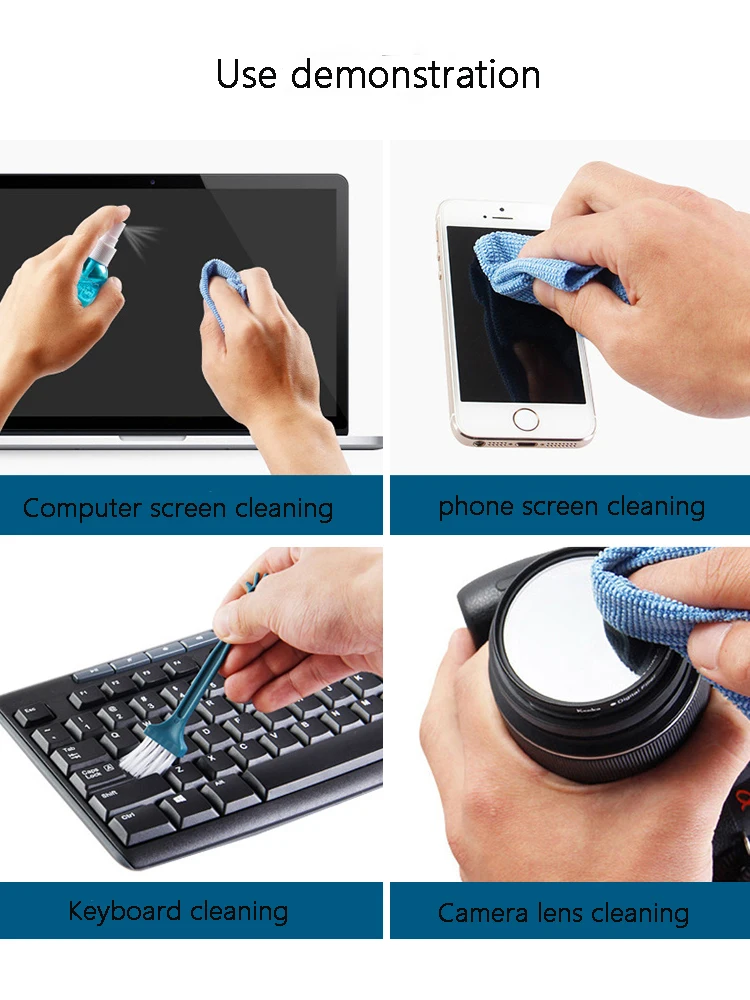 Cleaning Kit Computer Periphery LCD Screen Universal LCD Screen Cleaning Three piece Cleaning Kit CD cleaners and keyboard clean