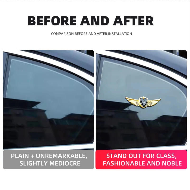 1Pcs Metal Car 3D Eagle Angel Wings Logo Trunk Fender Sticker For Peugeot Mercedes Benz Alfa Romeo Renault MINI Seat Chevrolet