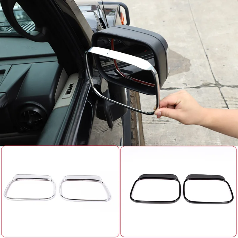 

ABS Black/Silver Car Exterior Mirror Rain Eyebrow Frame Decorative Sticker For Hummer H2 2003-2009 Car Accessories