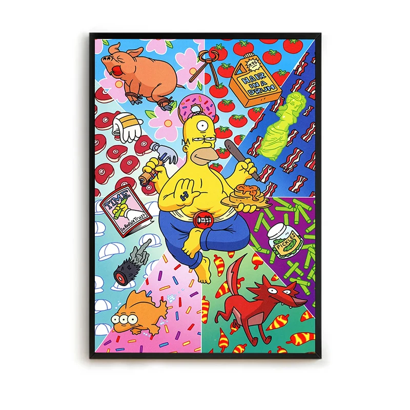 Room Decor The S-Simpsons Cartoon Poster Decorative Prints Wall Painting on Canvas Decorative Pictures for Living Room Art Home